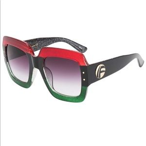 Oversized Square Sunglasses - Multi Tilted Frames